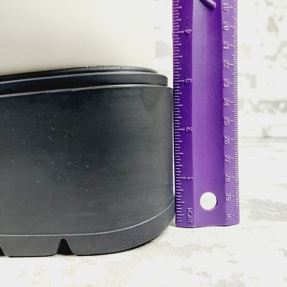 New Bp Milo White Vegan Zip Up Platform Ankle Boots i19 - Picture 9 of 15